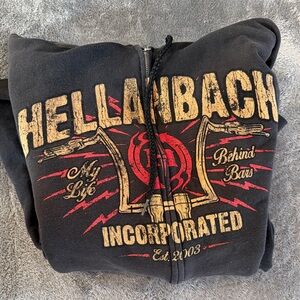 Black Hellanbach Zip-Up Hoodie